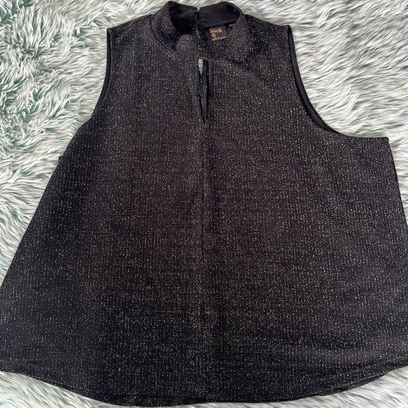 Sleeveless Mock-Neck Shimmer Top - Picture 1 of 4